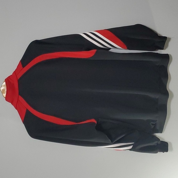 Adidas jacket men's sz medium black red white stripes Adidas logo y2k po… - Picture 7 of 16